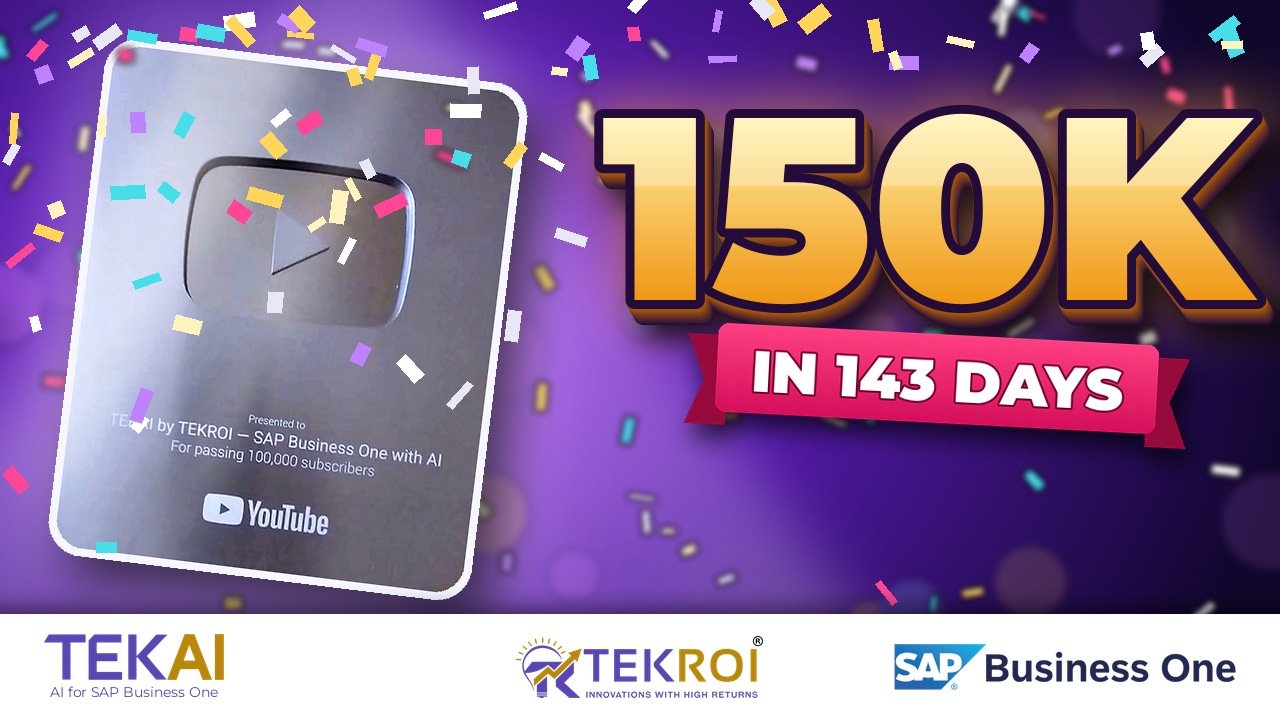 TEKAI by TEKROI: 150,000 YouTube subscribers in 143 days, with the YouTube Silver Creator Award.